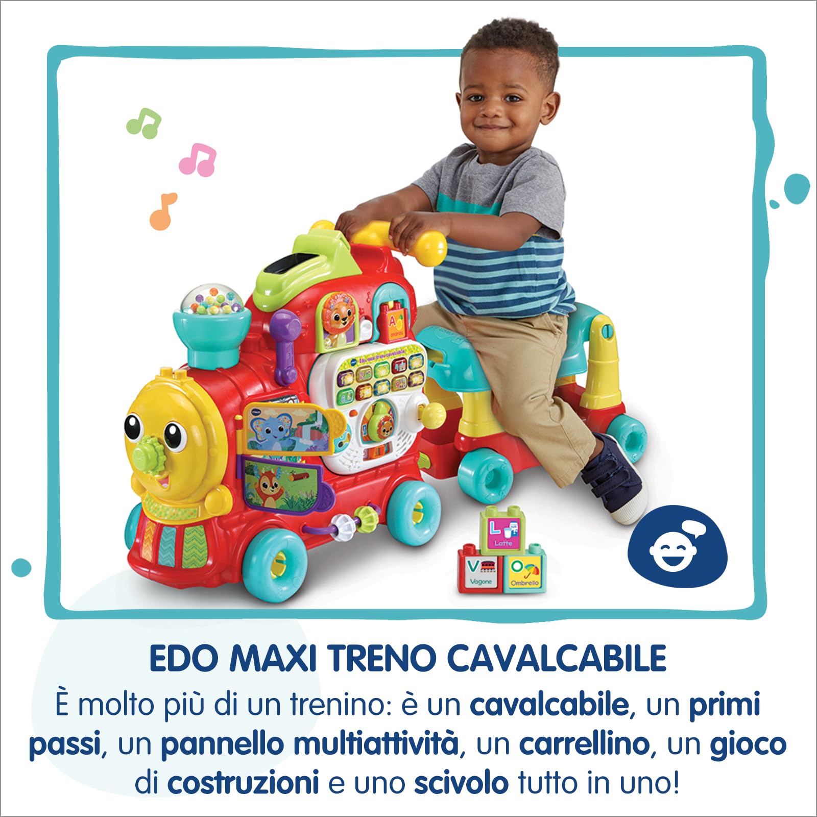 VTech Giocattoli 1-3 anni Edo Maxi Treno Cavalcabile 7 in 1 trenino elettrico 12-36 mesi