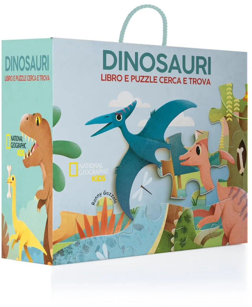 National Geographic Kids Dinosauri Libro e puzzle cerca e trova con poster