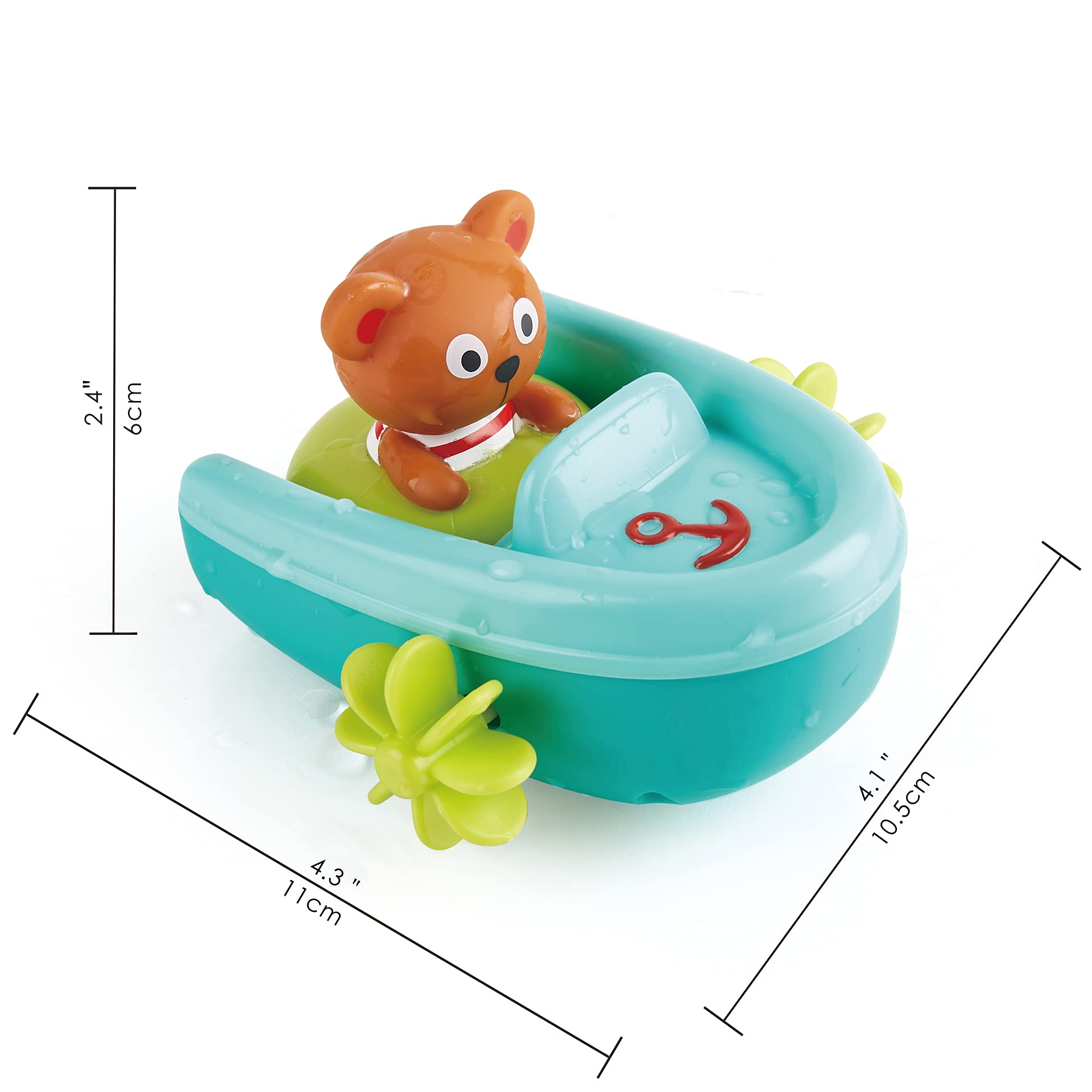 Hape Giochi da bagno E0217 barca a molla multicolore con orso