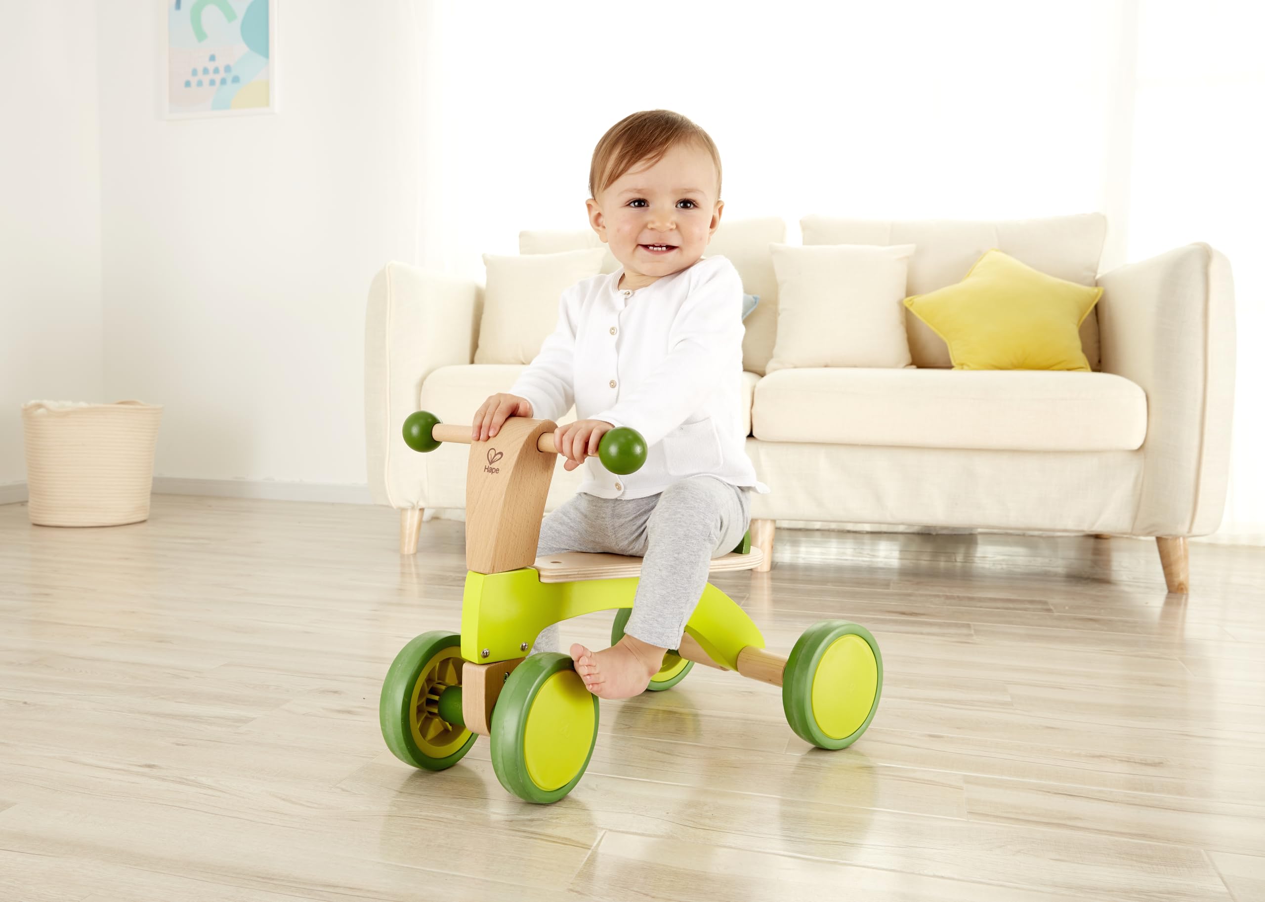 Hape Primi passi e bici Scooter a 4 ruote scooter in legno dai 12 mesi