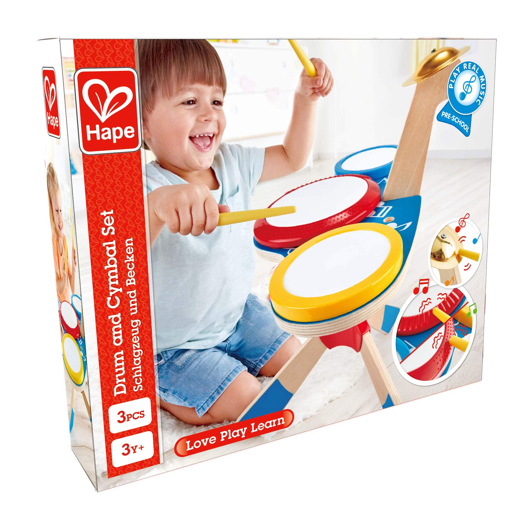 Hape Giochi musicali Set Batteria e Piatti batteria per bambini
