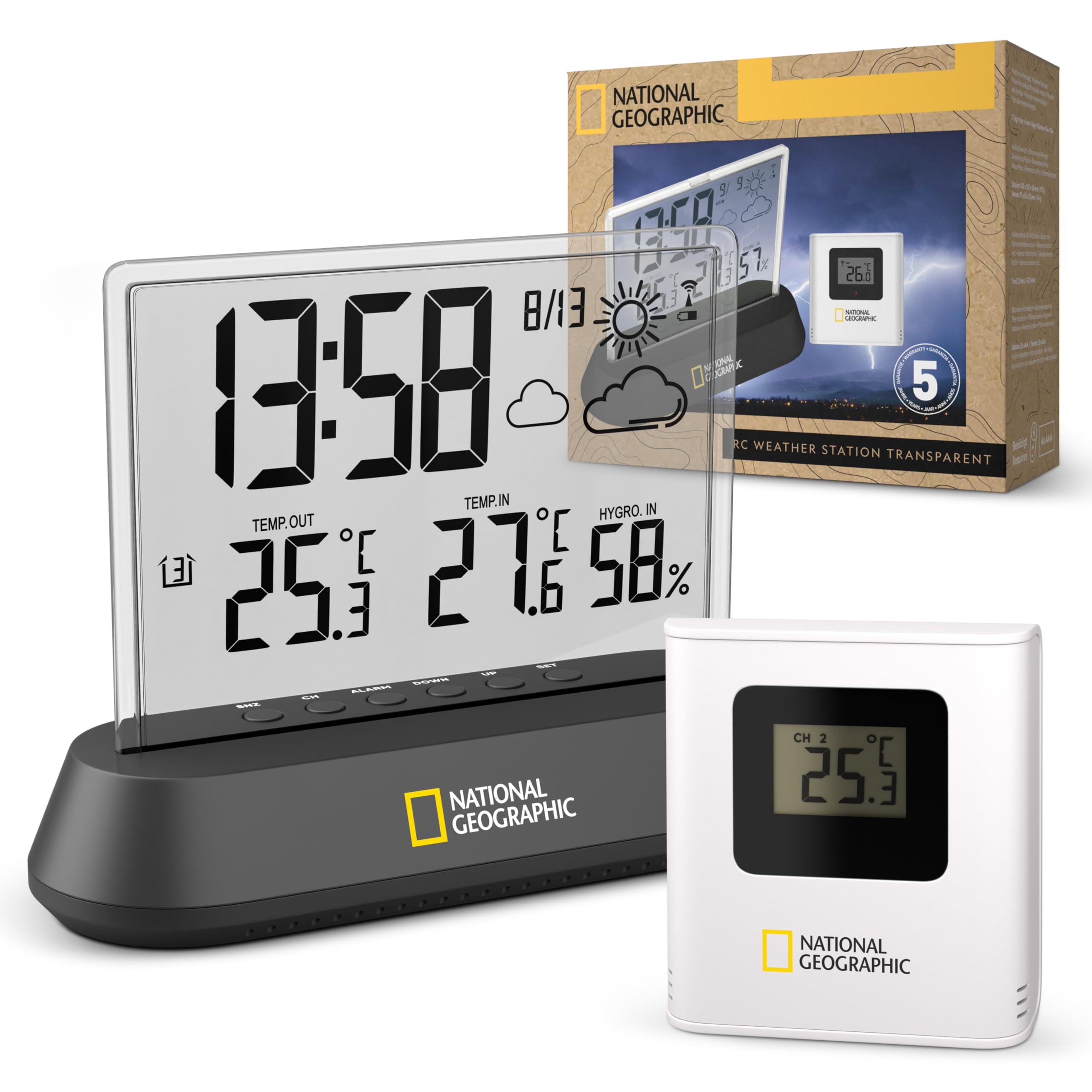 National Geographic Stazioni meteorologiche ed elettronica outdoor stazione meteo trasparente