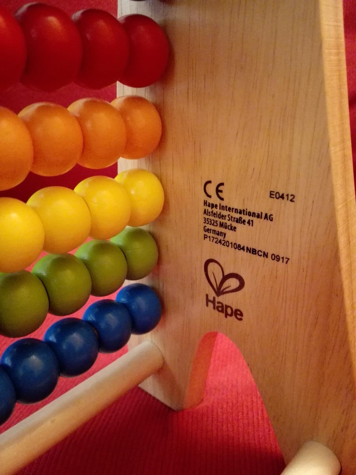 Hape Giocattoli per le abilità motorie E0412 Abaco Palline Arcobaleno