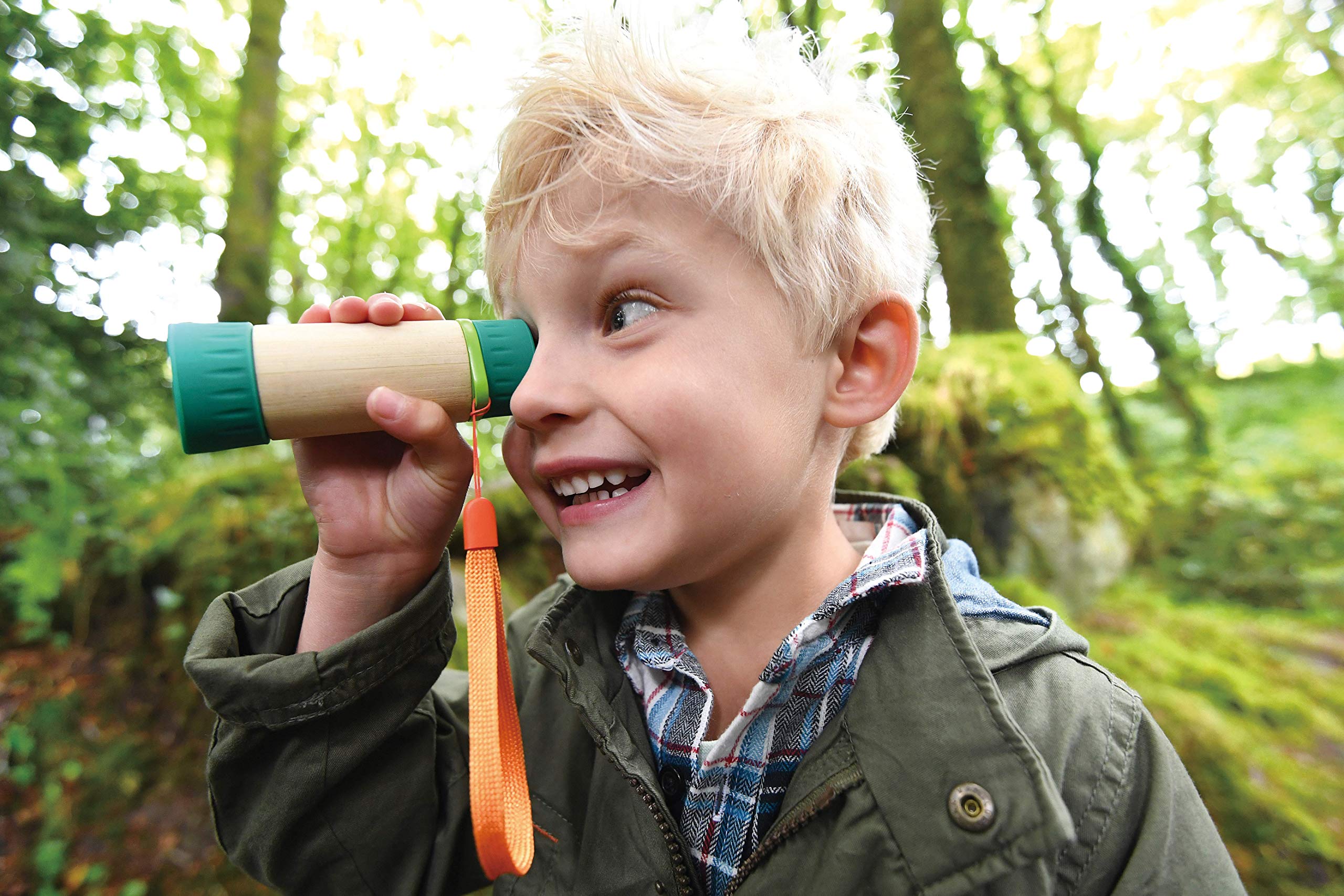Hape Nature Fun telescopio regolabile 8x in bambù per bambini