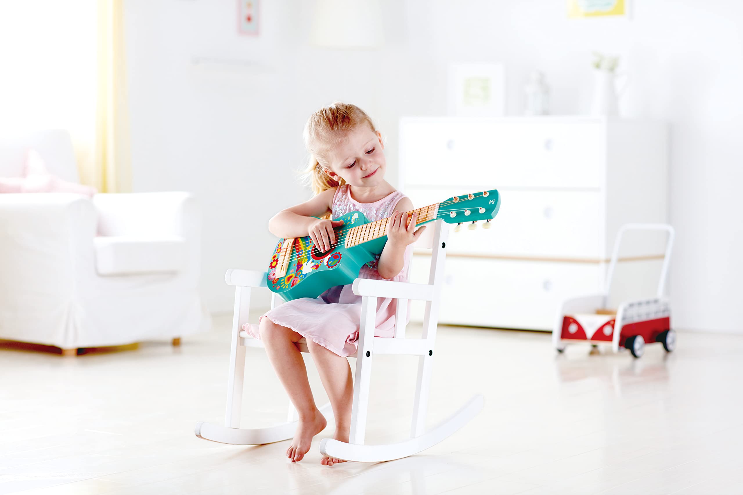 Hape Giochi musicali Chitarra Figli dei Fiori blu guitalele