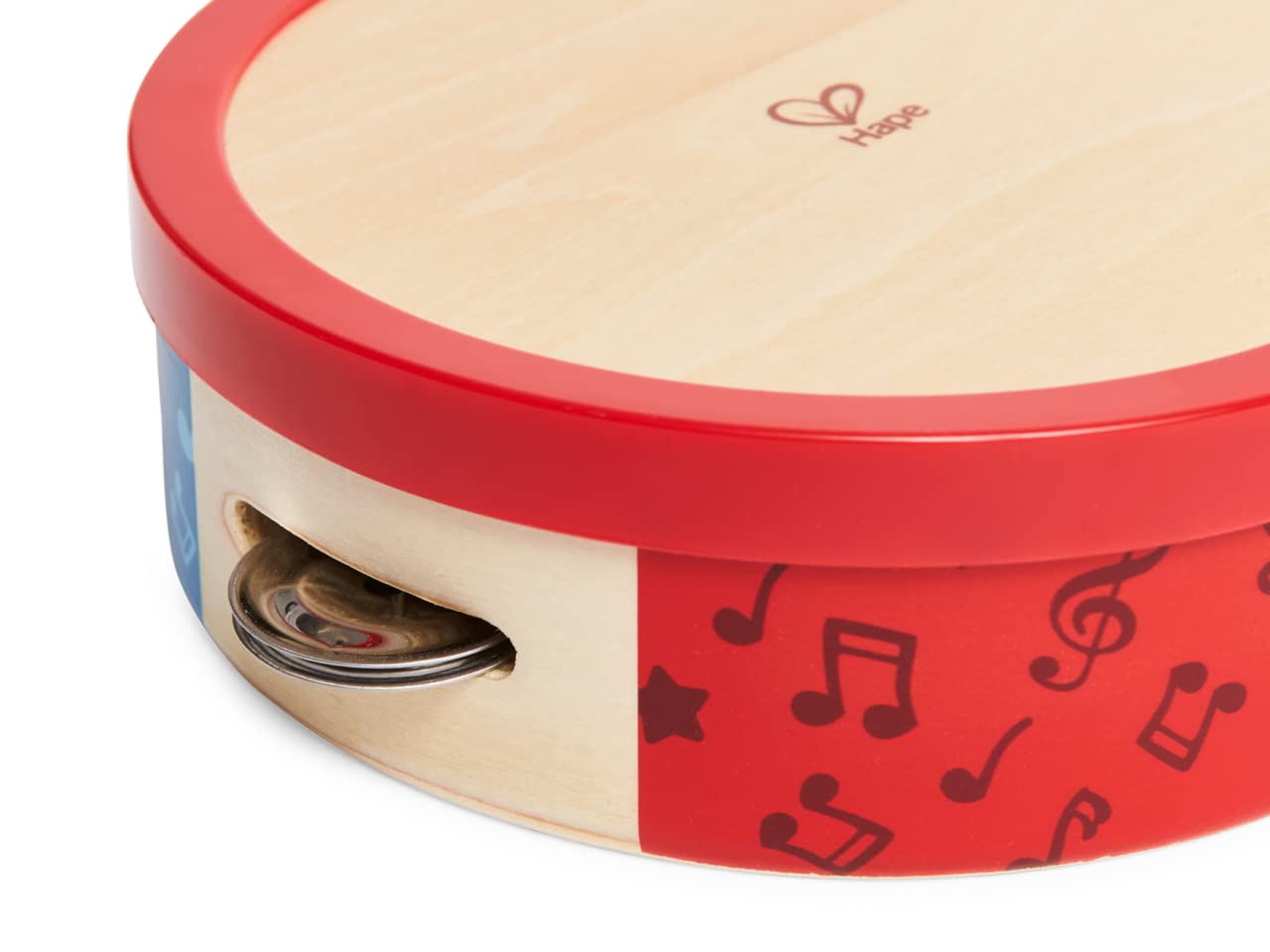 Hape Giochi musicali Tamburello in legno 2 in 1 per bambini