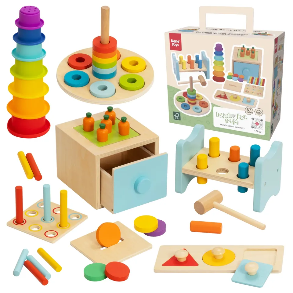 Nene Toys Baby & Toddler Toys Learning Box +12M giochi legno 12-24 mesi
