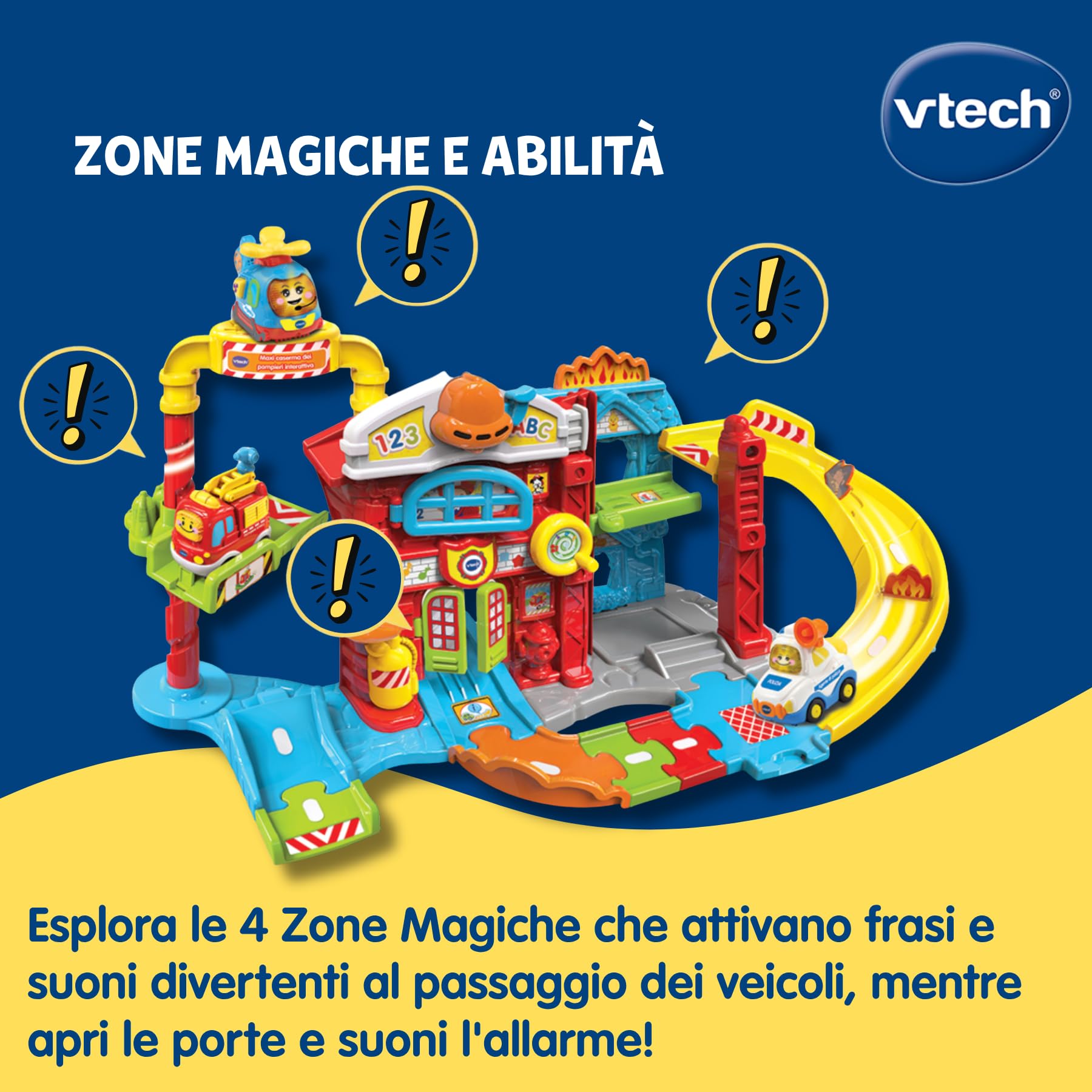 VTech Vroom Vroom Go Maxi Caserma dei Pompieri pista con veicolo