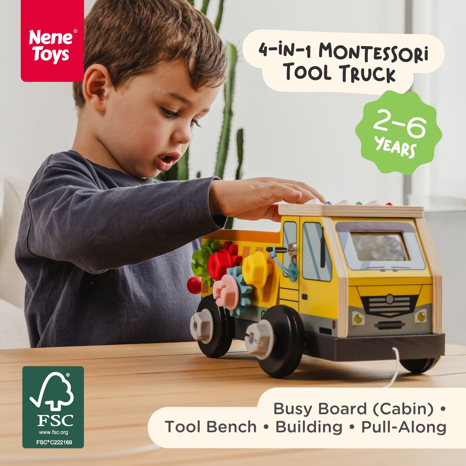 Nene Toys Vehicles & Adventure Tool Truck Busy Board camion attrezzi con luci