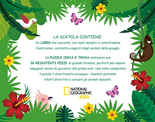 National Geographic Kids – Libri Gli animali della giungla libro e puzzle