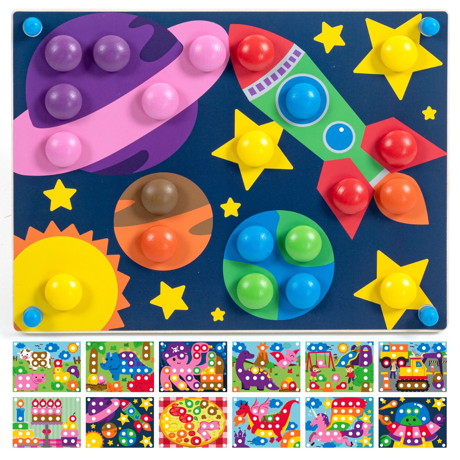 Nene Toys Puzzles & Learning Color Botton Board 48pcs [Big Edition] tavola bottoni
