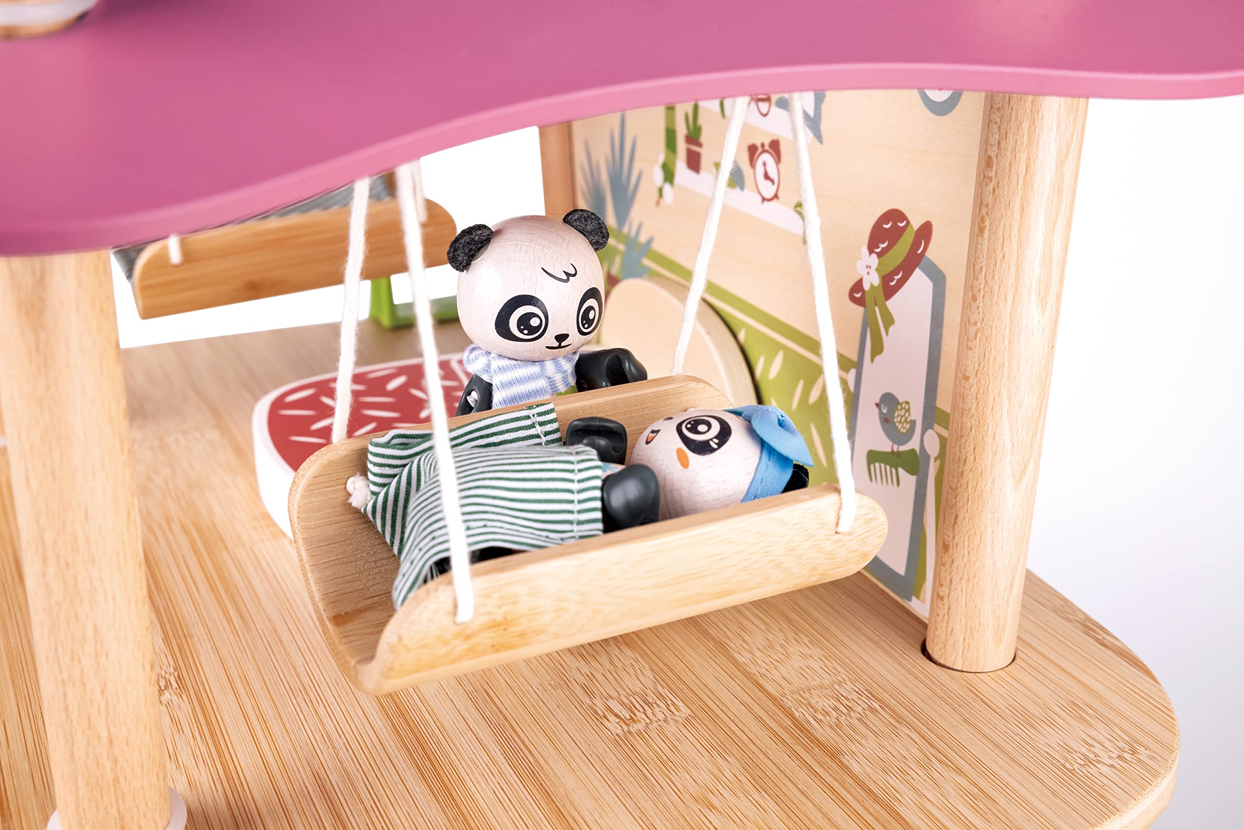 Hape Green Planet Explorers Casa di bambù dei Panda casa giocattolo 3 piani in bambù