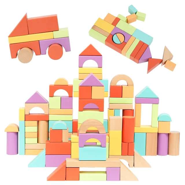 Nene Toys Building & Stacking 100 Pcs Wooden Building Blocks 100 blocchi