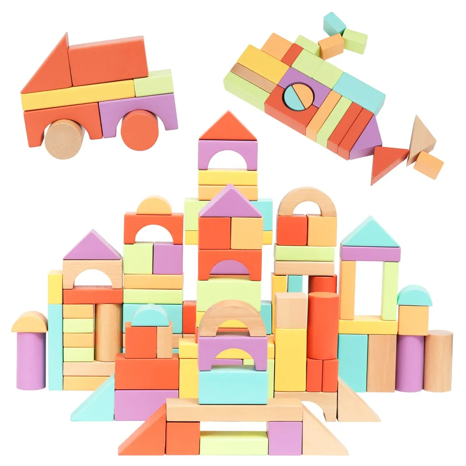 Nene Toys Building & Stacking 100 Pcs Wooden Building Blocks 100 blocchi