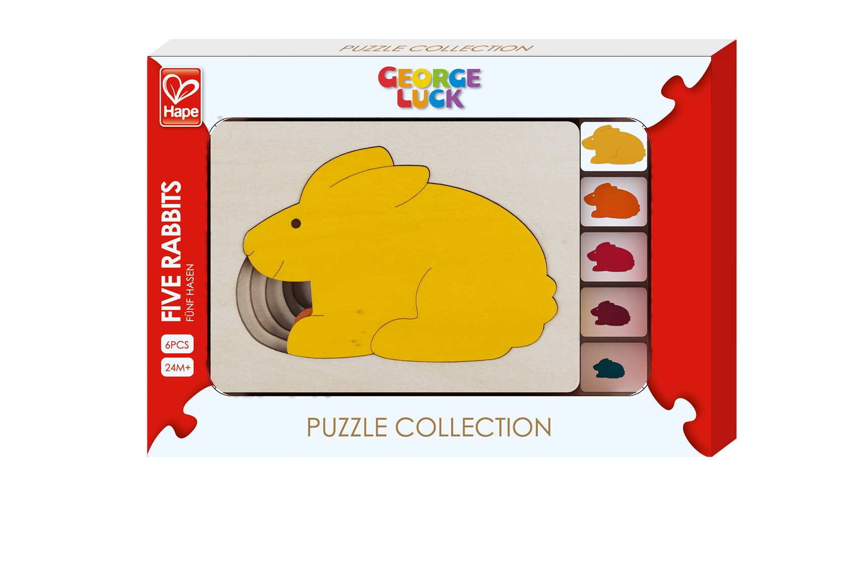 Hape Puzzle E6515 I 5 Conigli puzzle a strati