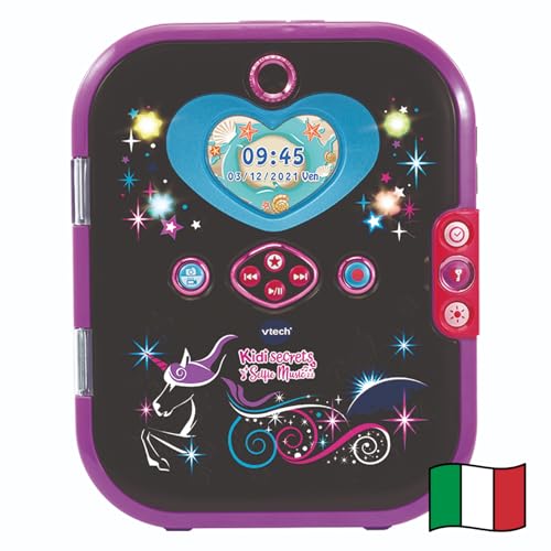 VTech KidiSecrets Selfie Music 2.0 Black Version diario segreto elettronico con doppia fotocamera