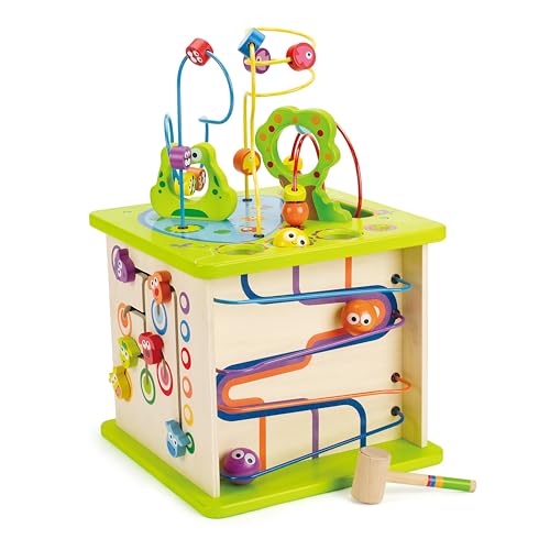 Hape Giocattoli per le abilità motorie Cubo Multiattività cubo attività in legno