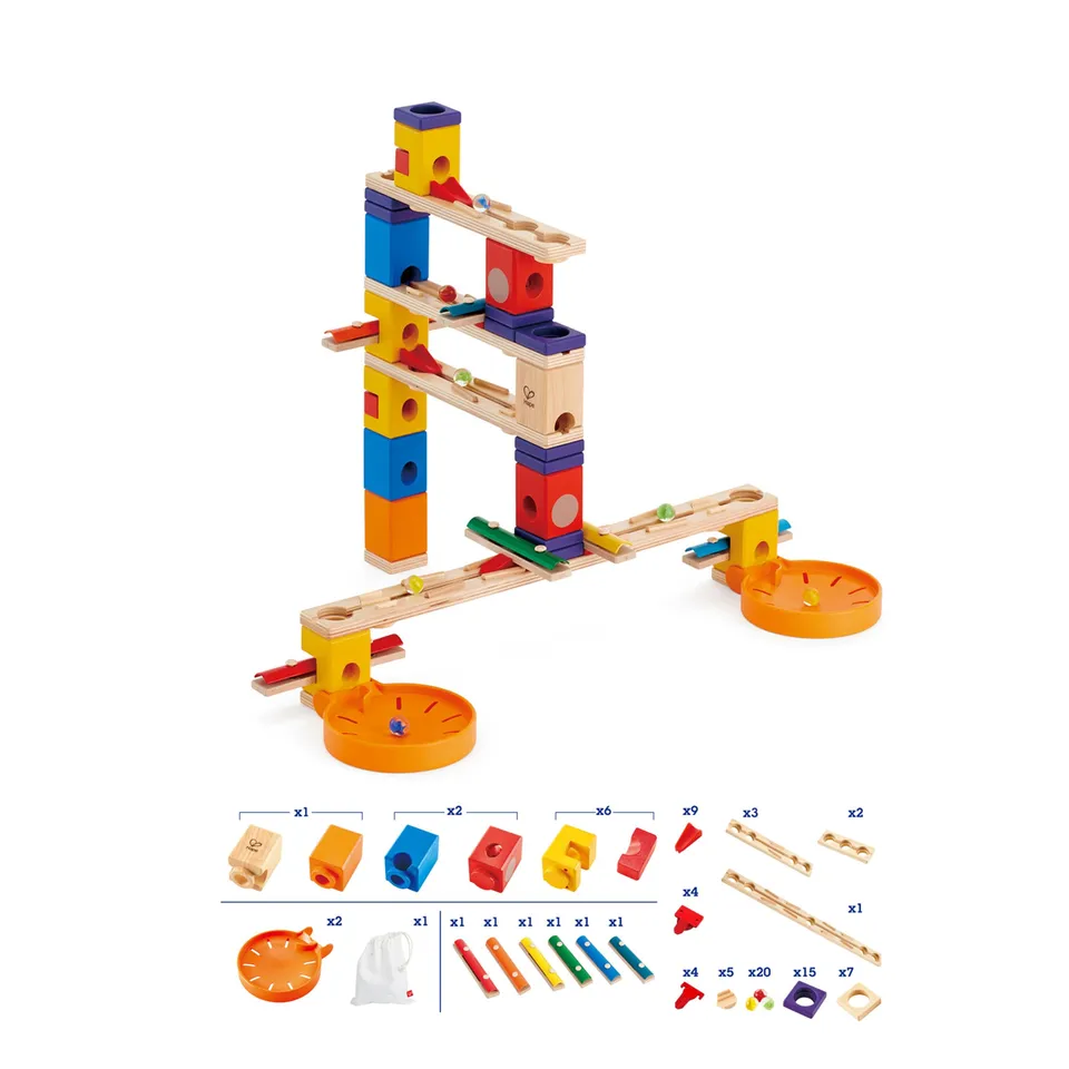 Hape Quadrilla Music Motion E6012 pista per biglie musicale 96 pezzi in legno