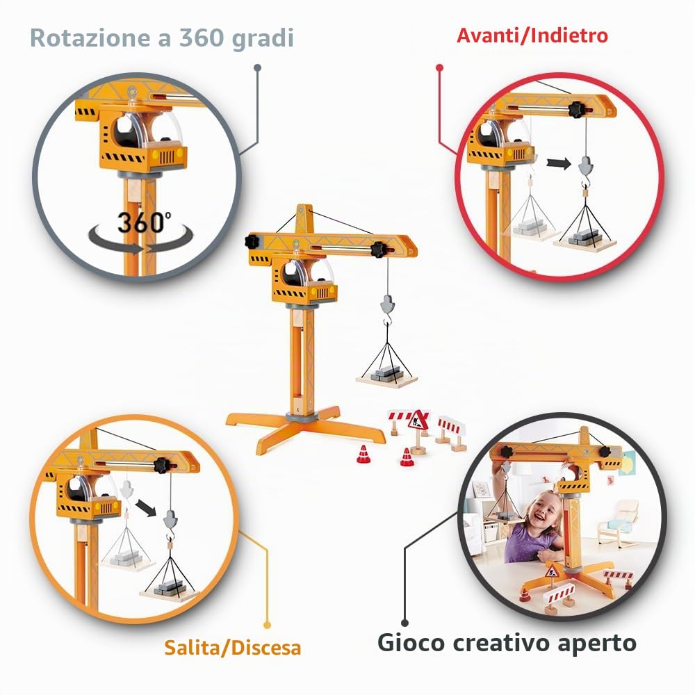 Hape Montare e costruire Set Gru – Costruisci il Tuo Cantiere