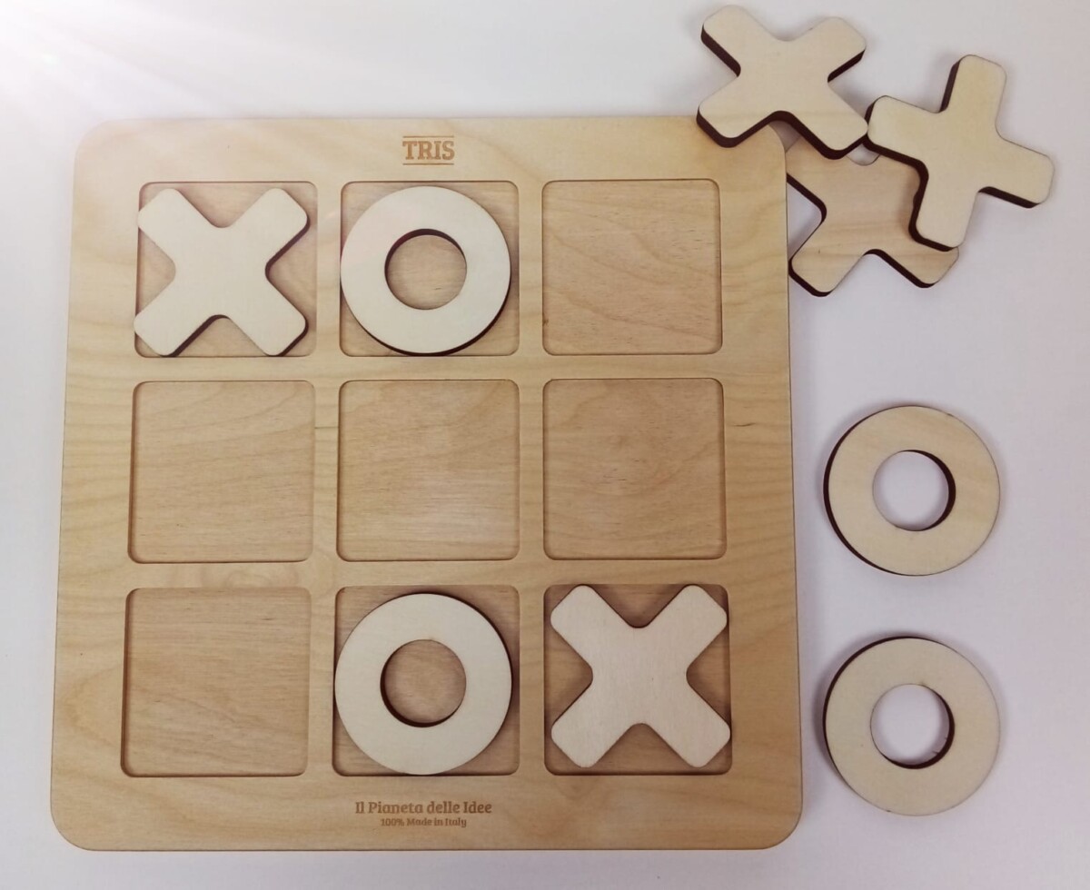 Il Pianeta delle idee Giocare Tris grande in legno gioco tris grande