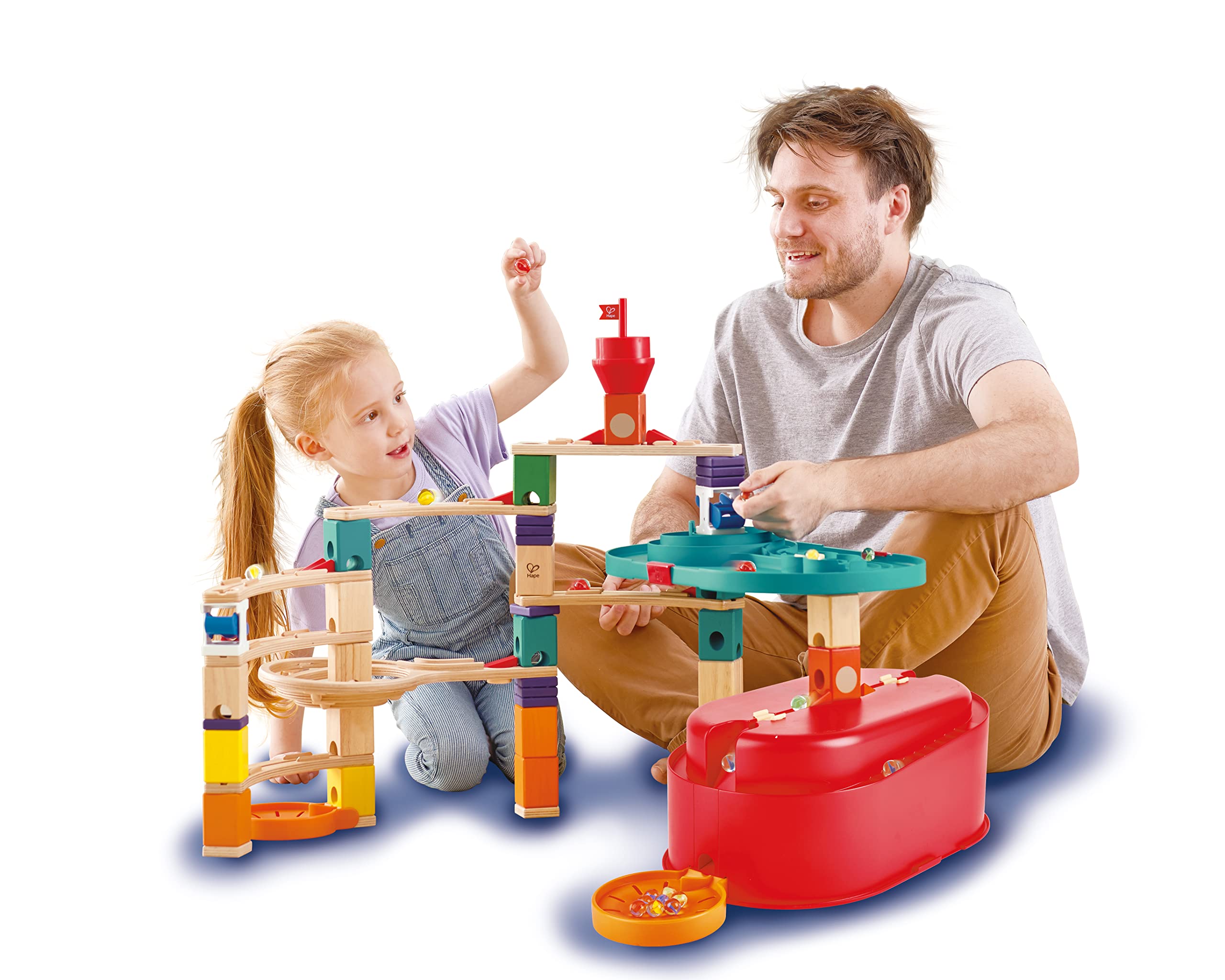 Hape Quadrilla Set Contenitori Componibili pista per biglie in legno
