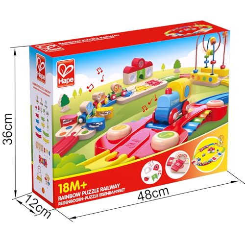 Hape Treno E3826 Pista treno arcobaleno giocattolo educativo musicale 18M+