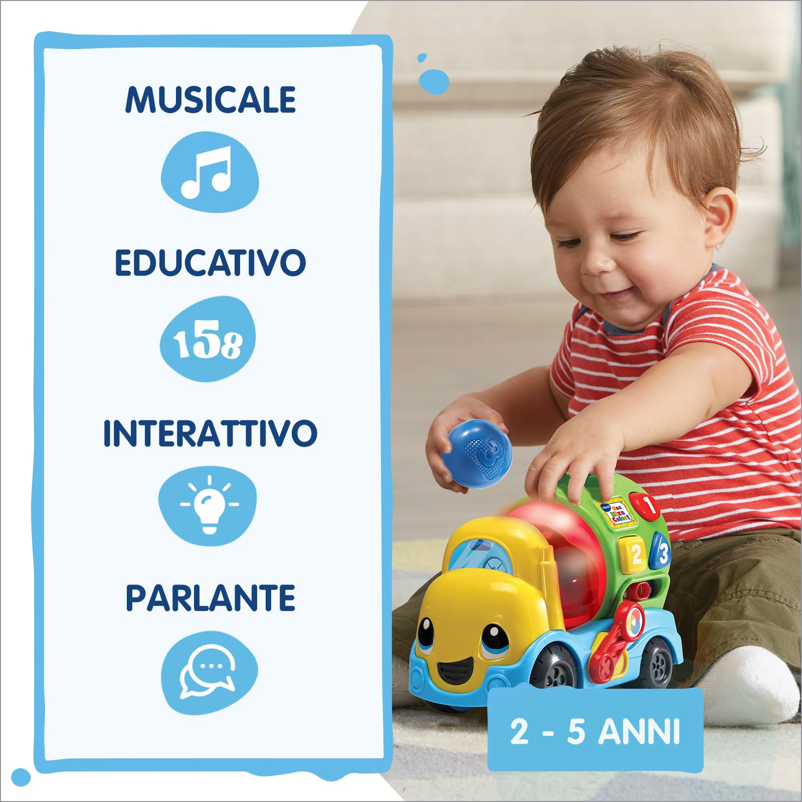 VTech Giocattoli 1-3 anni Max Mixa Colori camioncino 12-36 mesi interattivo