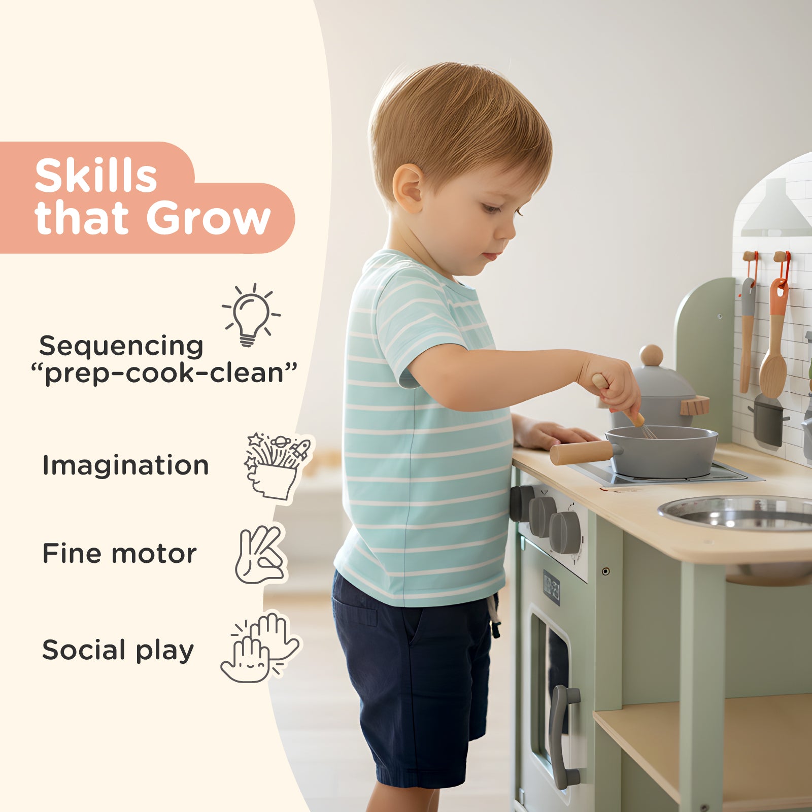 Nene Toys Kitchens & Pretend Play Kitchen Set cucina giocattolo in legno