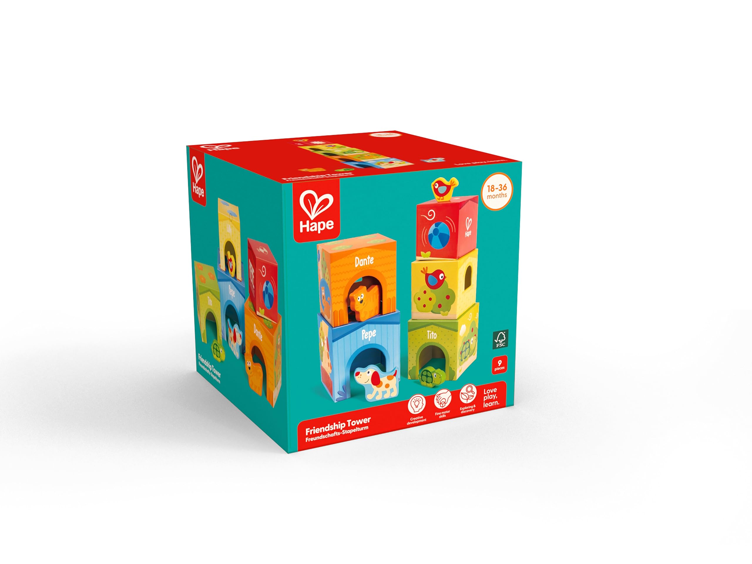 Hape Puzzle Puzzle 3 in 1 in legno Pepe e i suoi amici