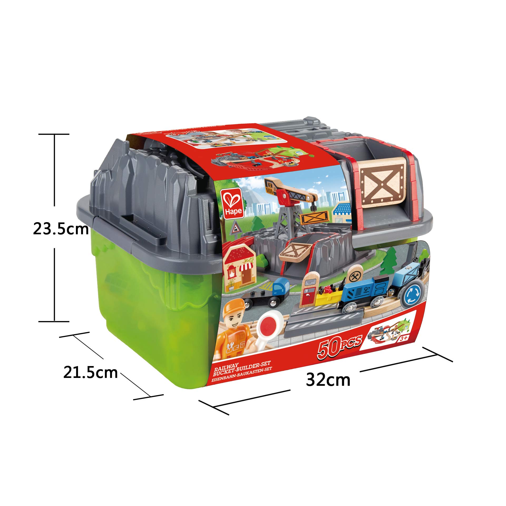Hape Treno set costruzioni ferroviarie 50 pezzi con gru magnetica