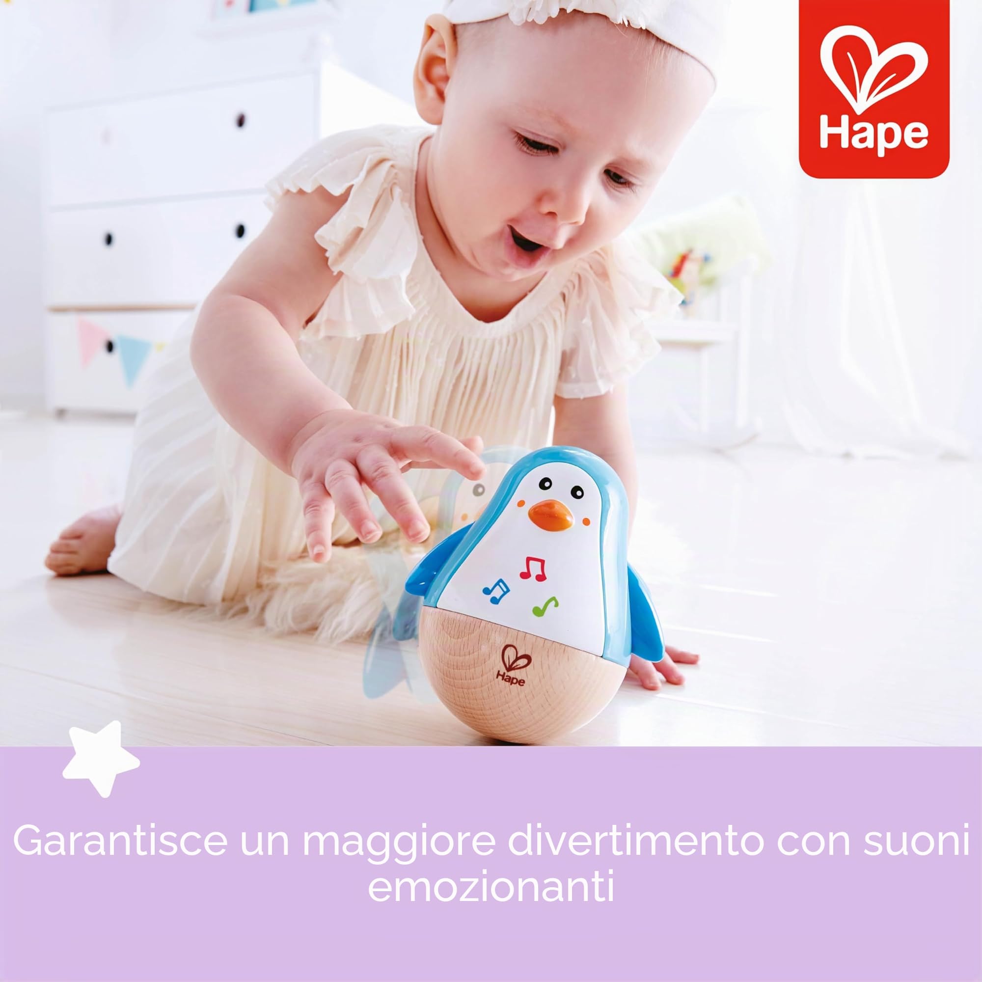 Hape Giochi musicali Pinguino Musicale Oscillante giocattolo in legno