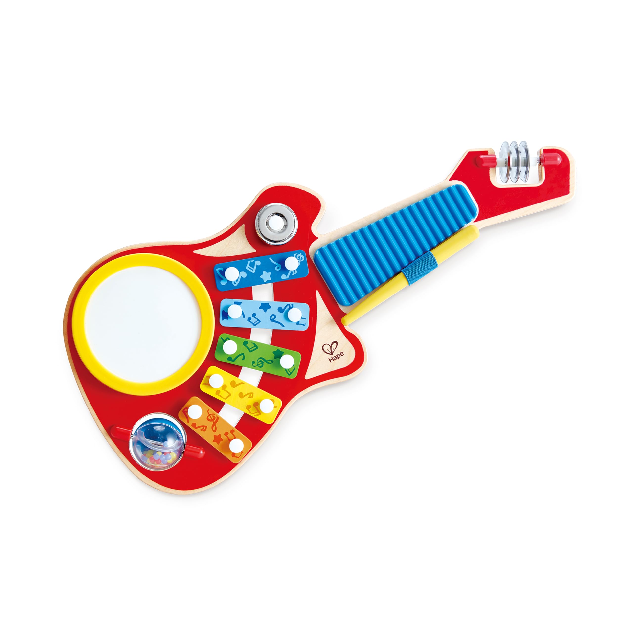 HAPE Giochi musicali Crea Musica 6 in 1 chitarra musicale in legno dai 18 mesi