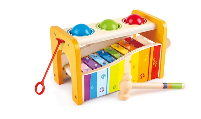 Hape Giochi musicali Banco delle Palline con Xilofono giocattolo in legno
