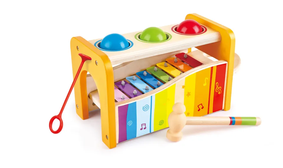 Hape Giochi musicali Banco delle Palline con Xilofono giocattolo in legno