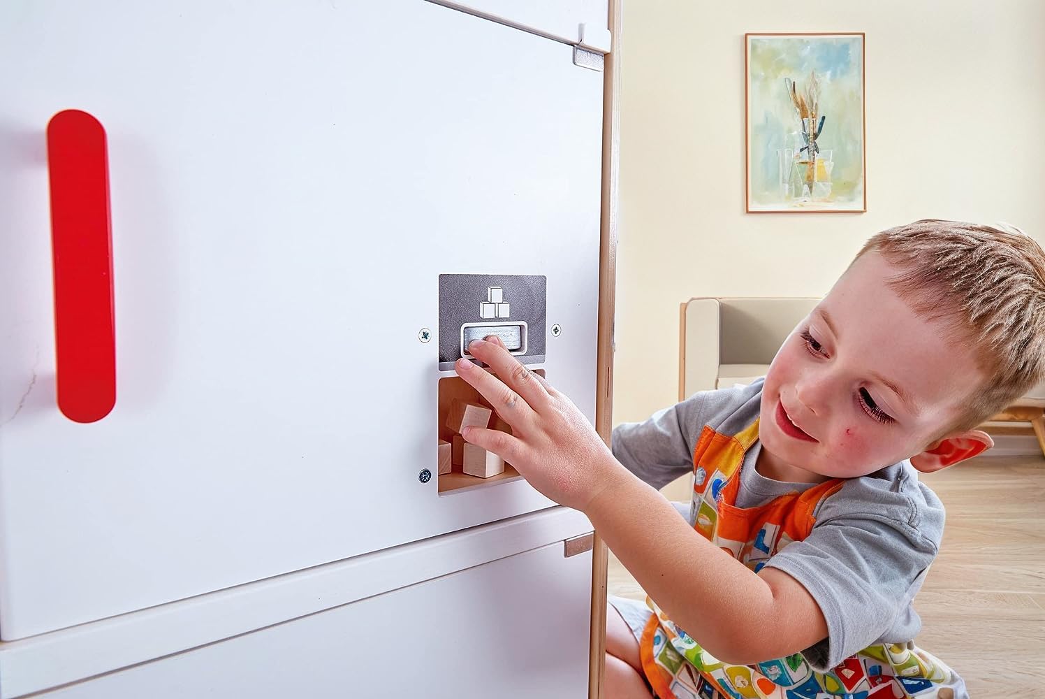 Hape Cucina e accessori E3153 frigorifero giocattolo bianco in legno