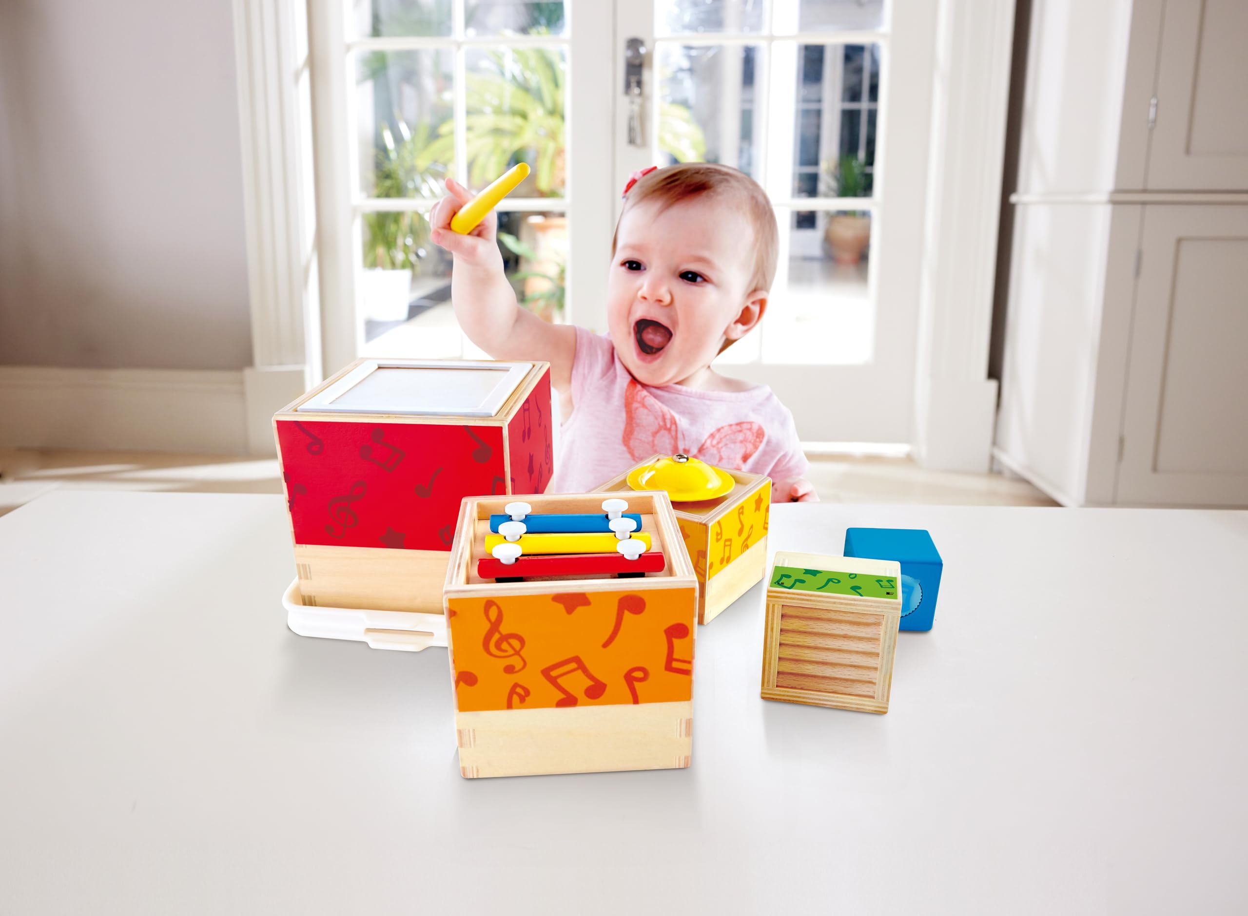 Hape Giochi musicali Set musicale da impilare gioco musicale 5 blocchi legno