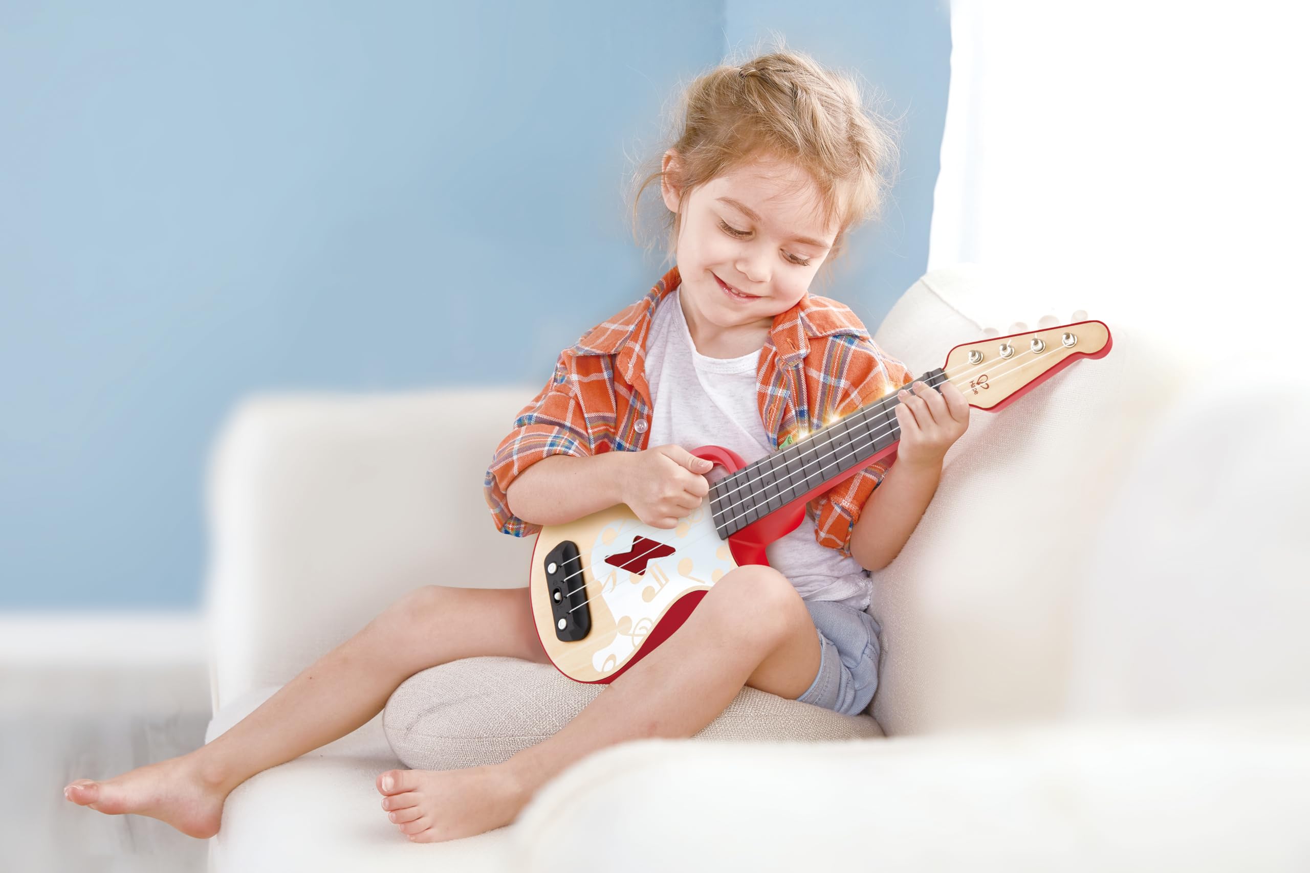 Hape Giochi musicali Ukulele Rosso ukulele rosso con luci