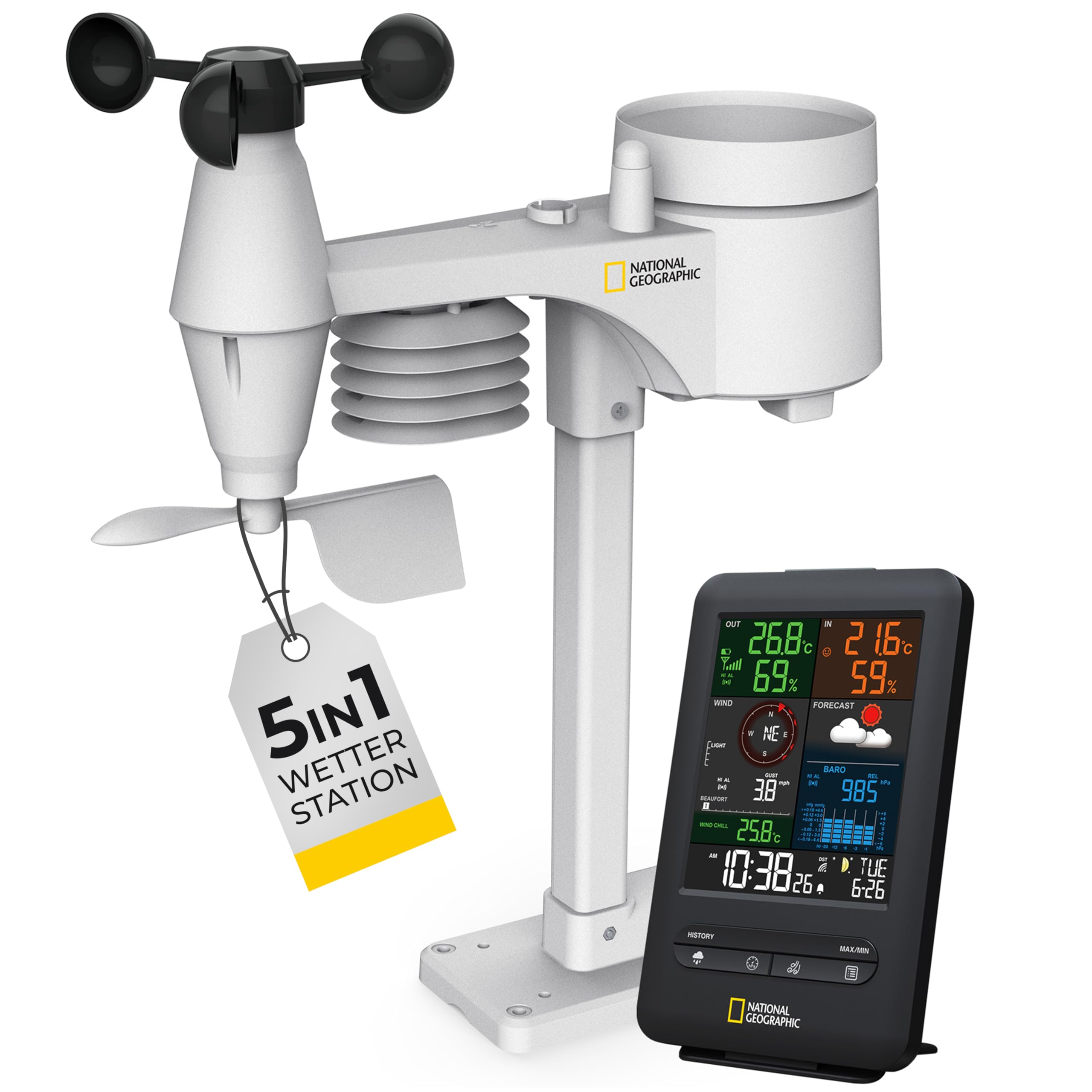 National Geographic Stazioni meteorologiche Station météo sans fil 5-en-1 stazione meteo wireless