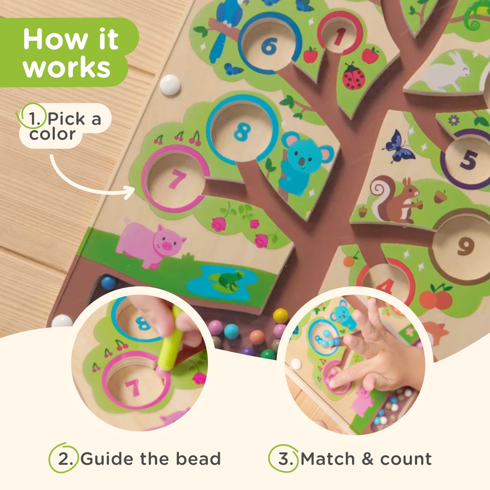 Nene Toys Puzzles & Learning Counting Tree Maze labirinto magnetico