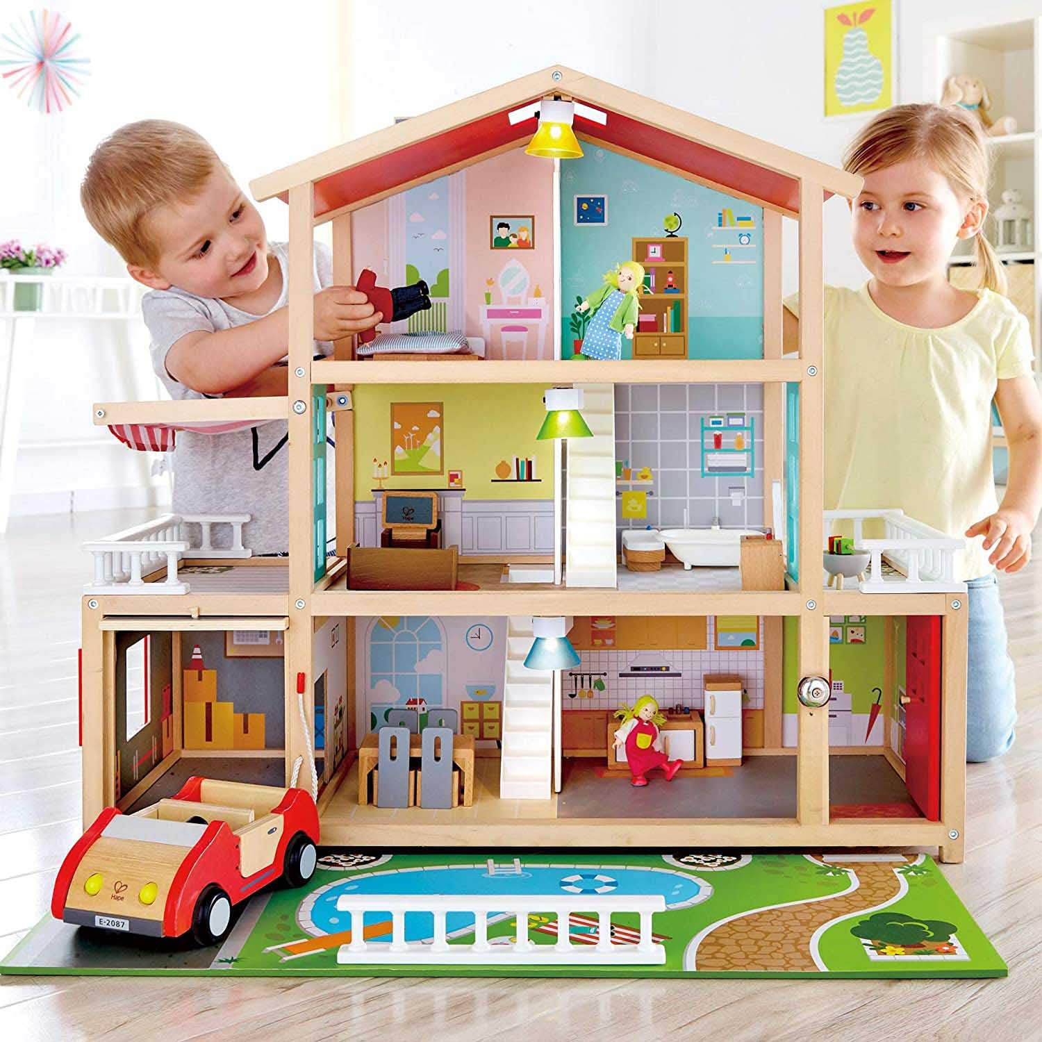 Hape Case delle bambole e accessori Villa delle bambole in legno