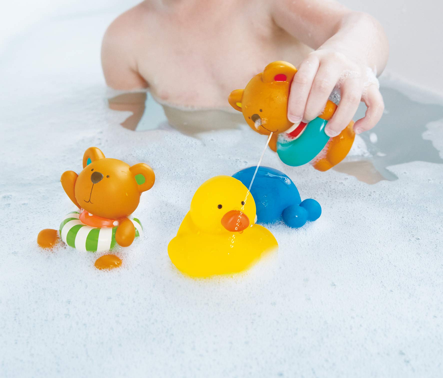 Hape Giochi da bagno Teddy e i suoi amici 5 pezzi senza BPA