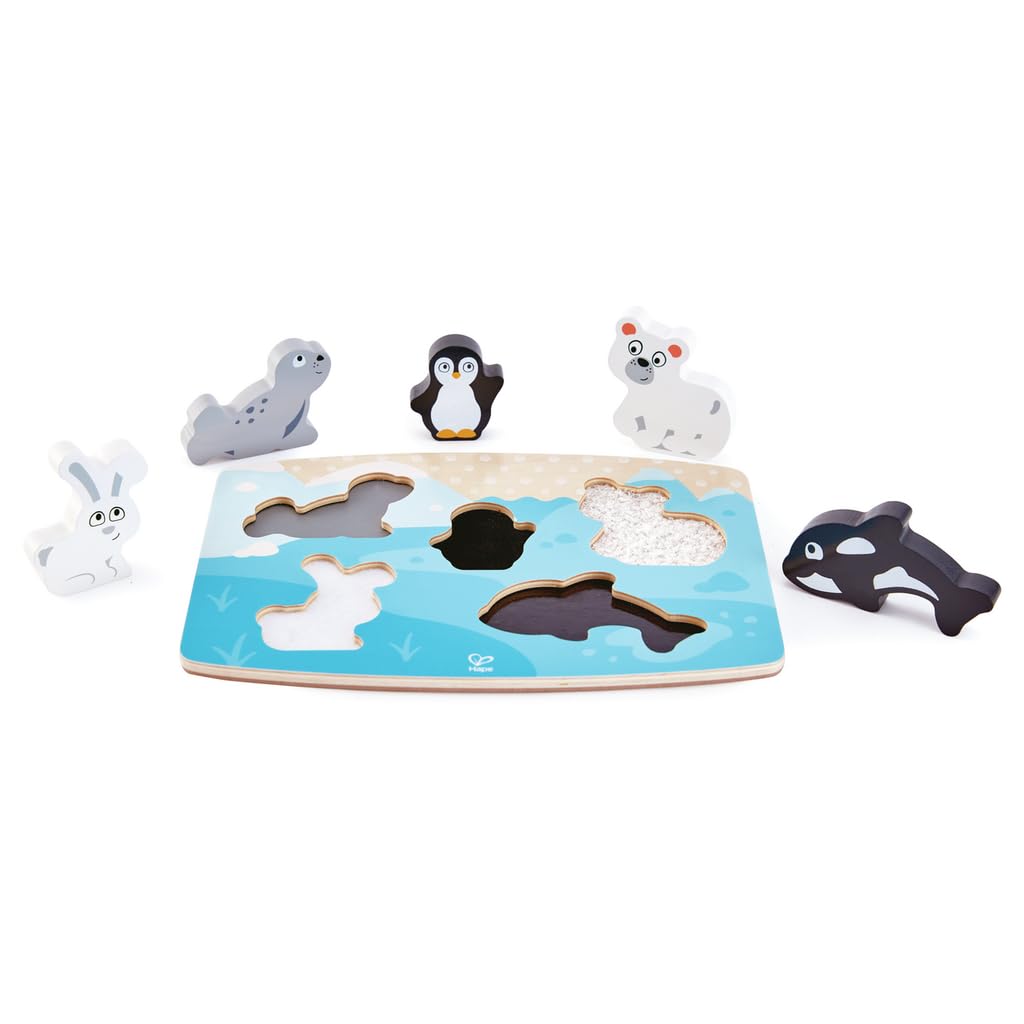Hape Puzzle Puzzle tattile degli animali polari Fiori bianchi
