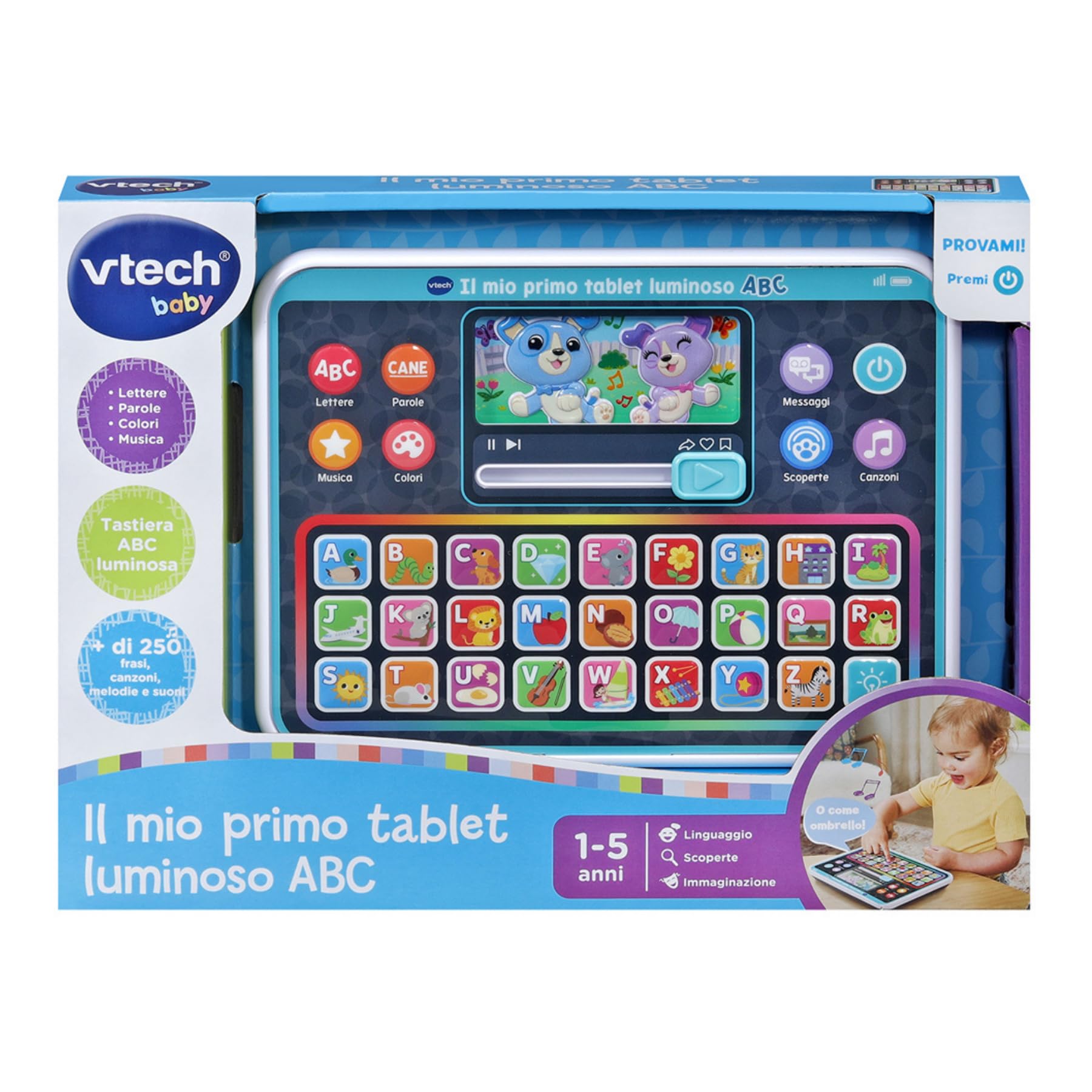 VTech Giocattoli 1-3 anni Il Mio Primo Tablet Luminoso ABC tablet italiano
