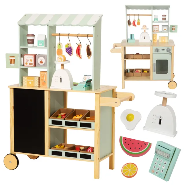 Nene Toys Kitchens & Pretend Play Grocery Store negozio cucina in legno
