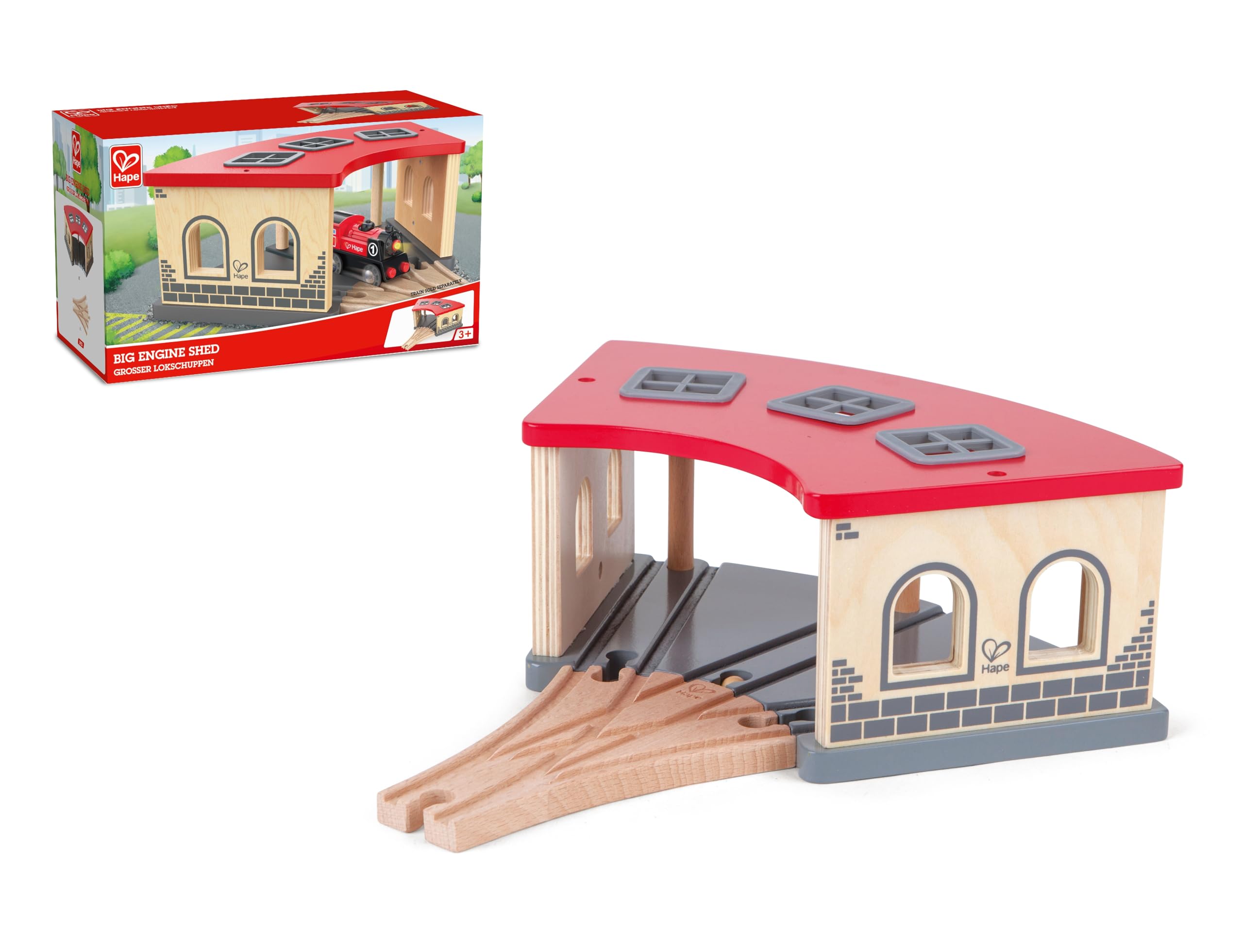 Hape Treno Deposito dei Treni in Legno a 3 corsie