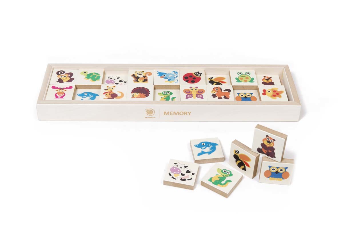 Il Pianeta delle idee Giocare Memory degli Animali in legno gioco memoria 36 coppie