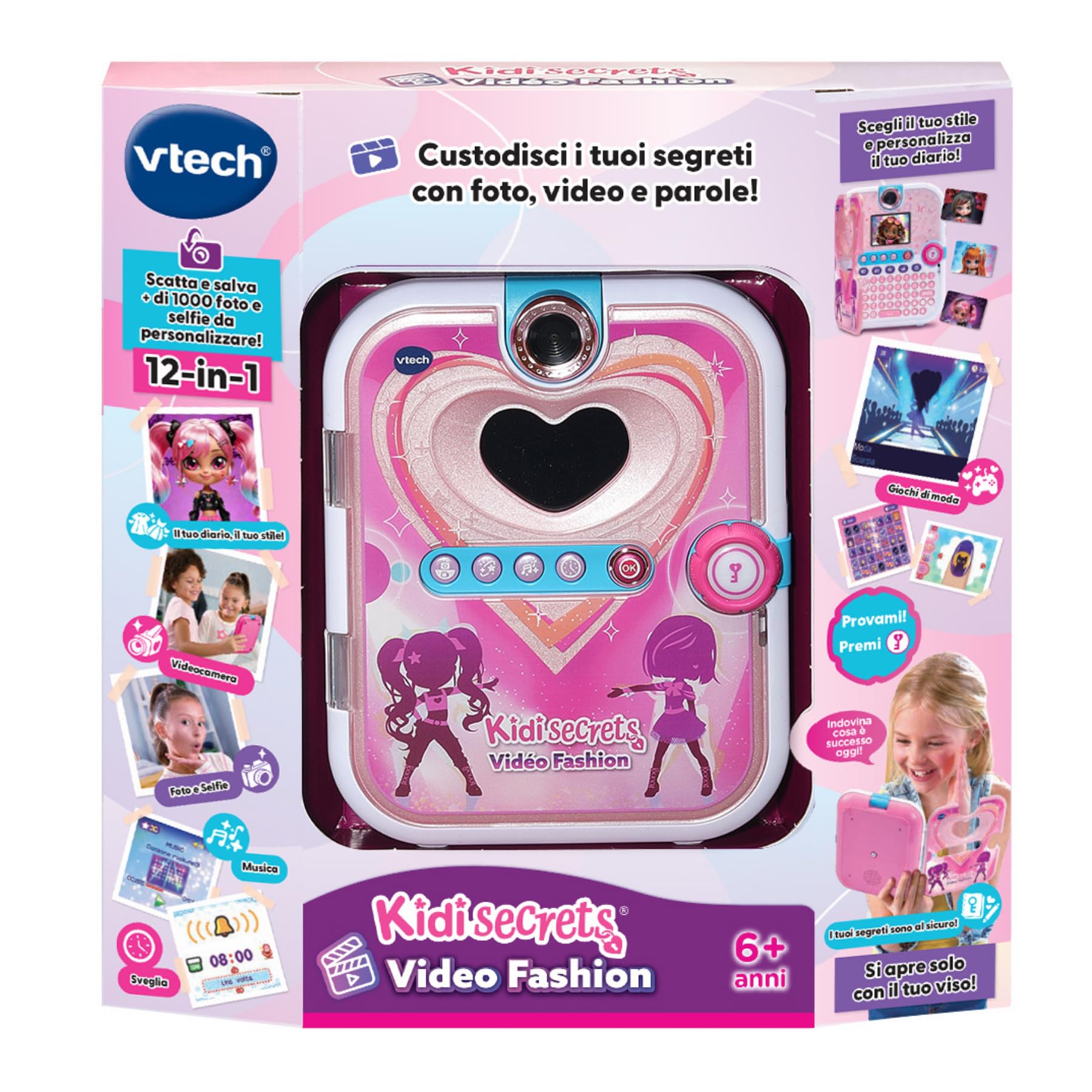 VTech KidiSecrets Video Fashion diario segreto rosa elettronico