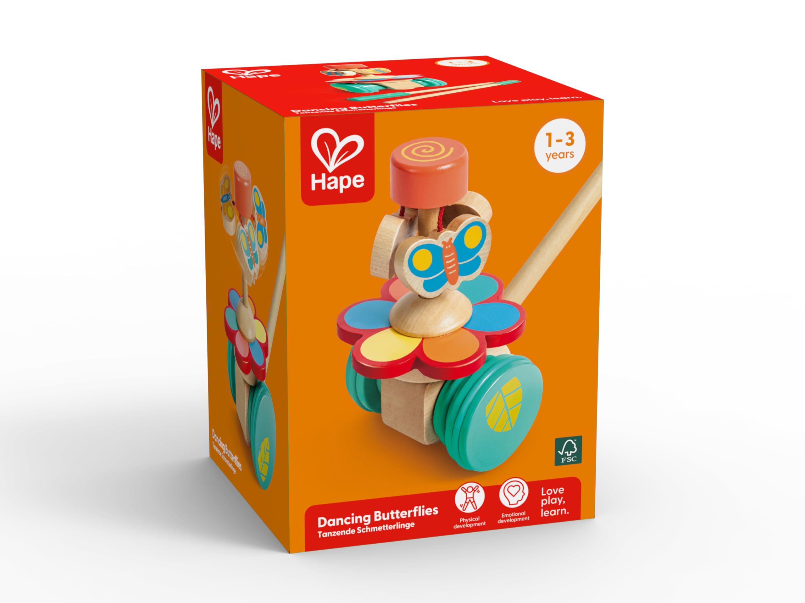 Hape Spingi e cammina E0341 Spingi Farfalle Ballerine in legno