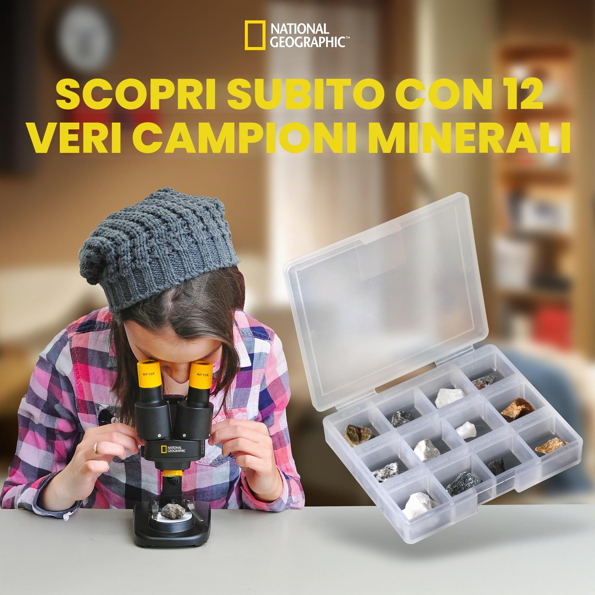 National Geographic Microscopi Microscopio Stereoscopico 20x microscopio binoculare minerali
