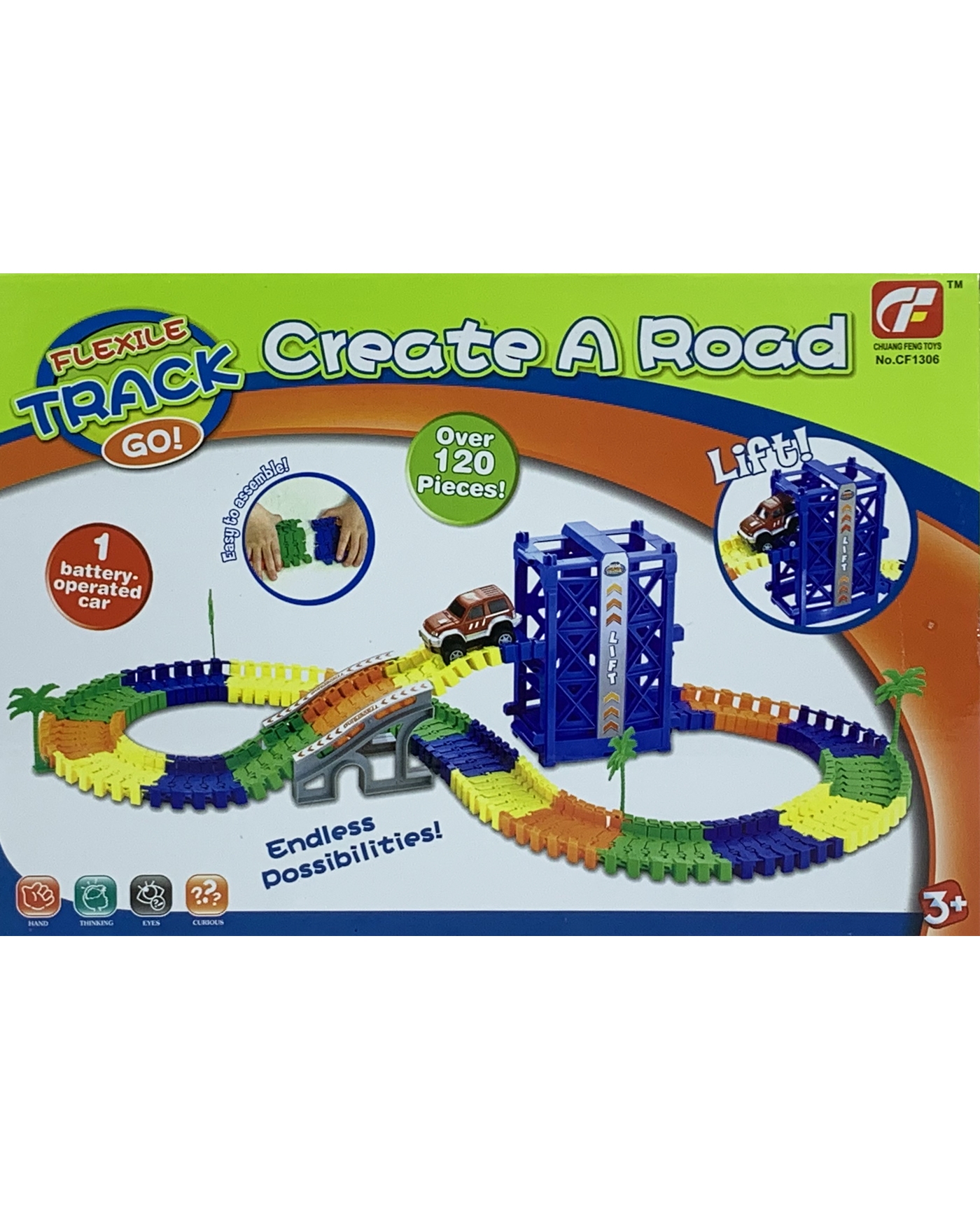 Masterhome Baby Piste Flessibili Luminose CREATE A ROAD LIFT pista flessibile